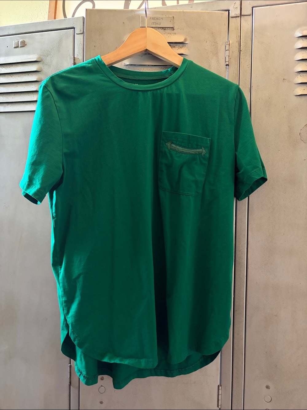 Women’s Green Pocket Crew Neck T-Shirt